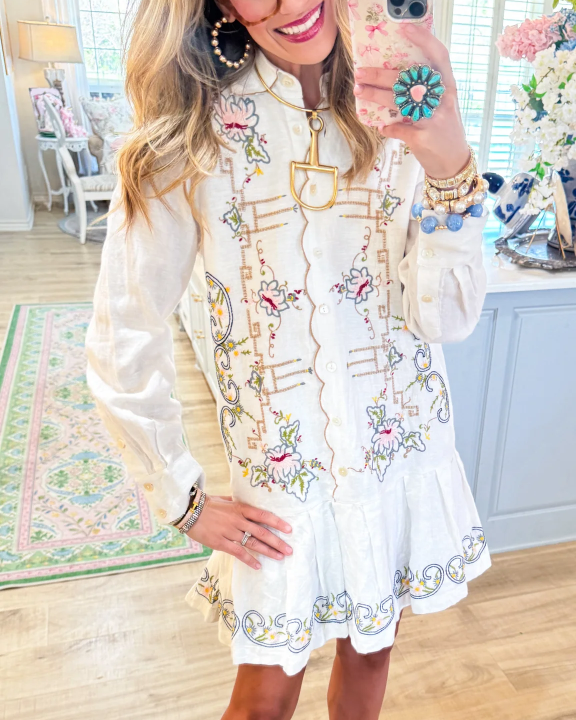 🎁New Arrivals🔥Vintage Button-Up Ruffle Hem Dress