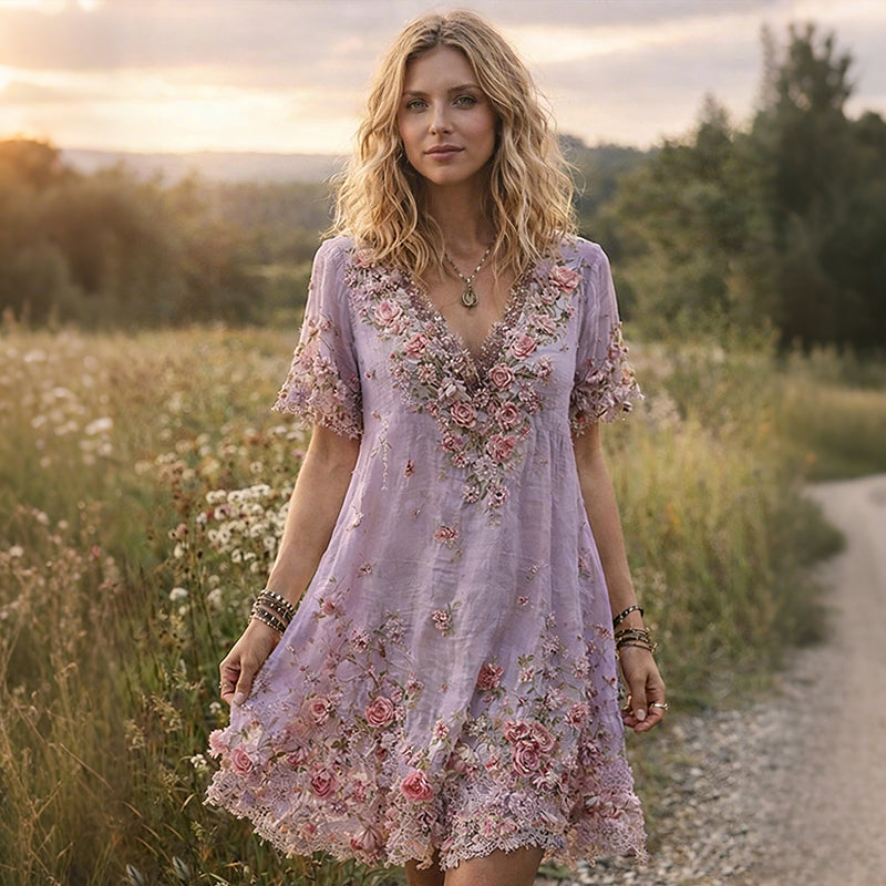 Boho Floral Printed Dress