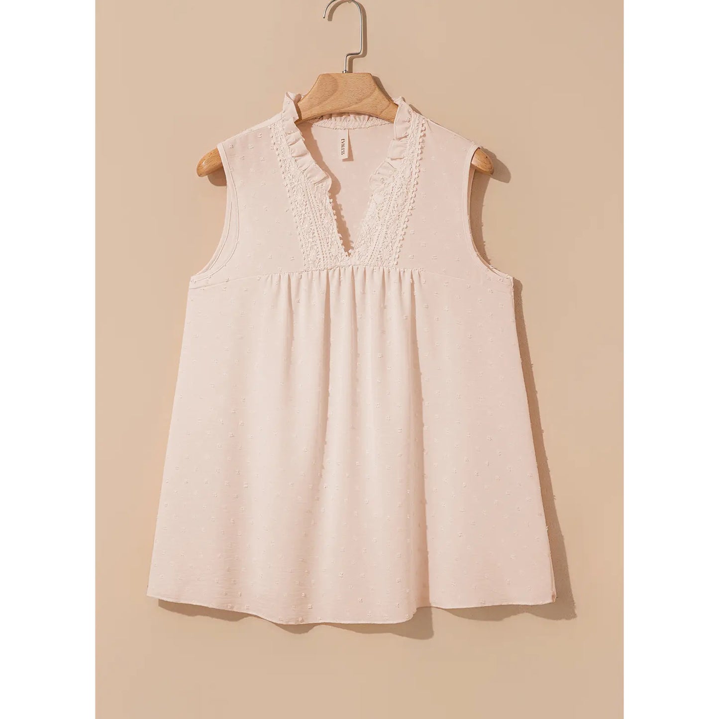 💝💝EVALESS Women's Tank Top Lace Casual V Neck Elegant Swiss Dot Smocked Sleeveless T Shirts Tops 2026 Womenswear Fashion Outfits SummerVibes