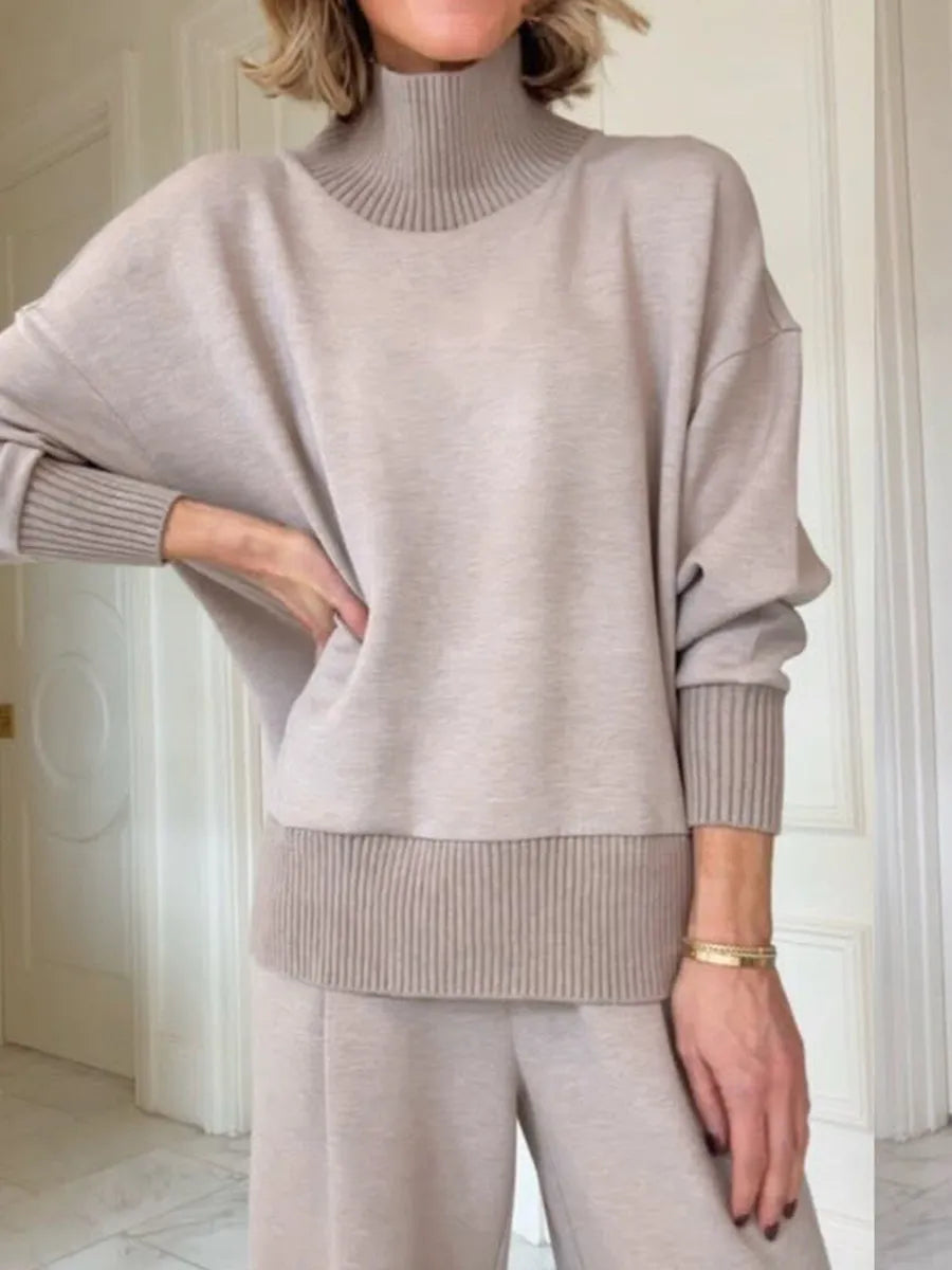 ๐๐Casual Travel Stand Collar Side Zipper Top Straight Pants Two-Piece Set