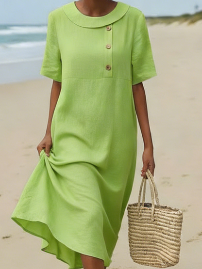 🤩🤩Elegant Cozy Round-neck Loose A-line Dress