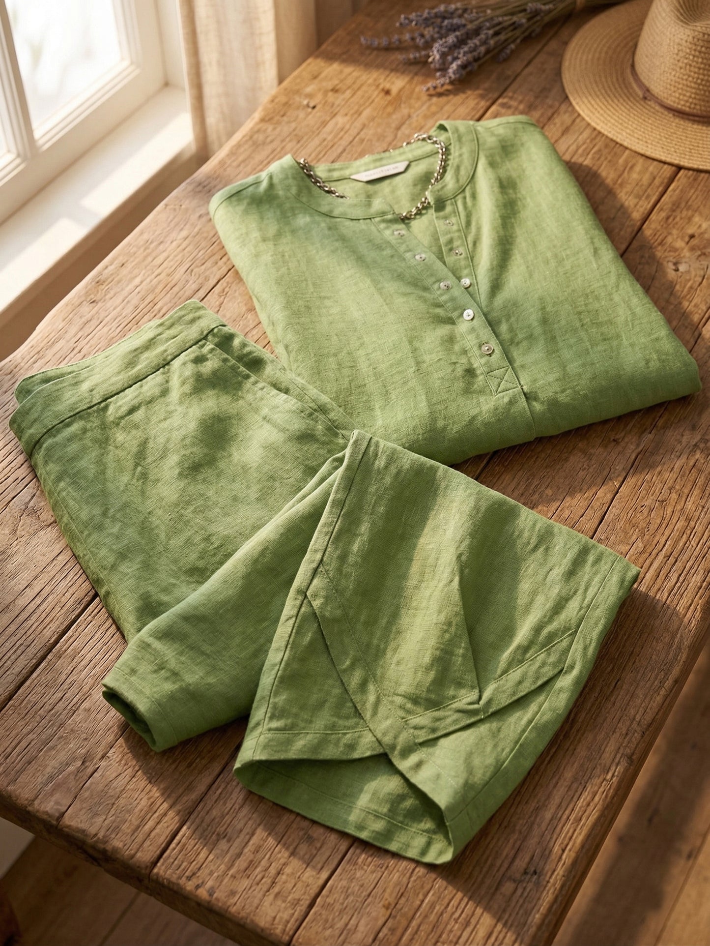 🎁New Arrivals🔥 Cozy Loose-fit Cotton Linen Two-piece Set