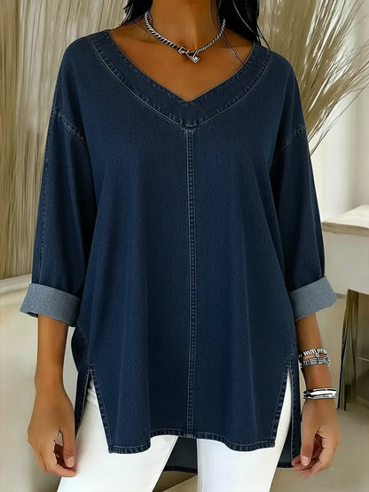 🎁New Arrivals🔥  Women's Casual Washed Denim Cotton Top