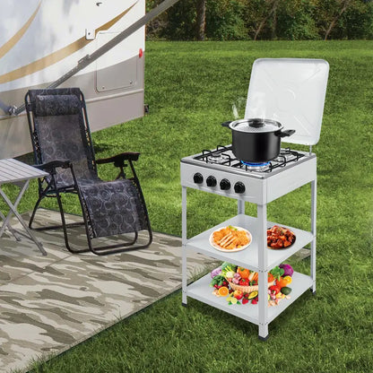 💥Factory Direct Sale💥 4 Burner Portable Gas Stove 🔥 NG/LPG Outdoor Cooktop for Camping & RV