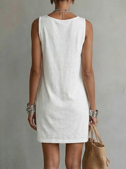 📦📦Mother's Day Sale 49% Off ⏰Draped-neck Sleeveless Cotton Dress