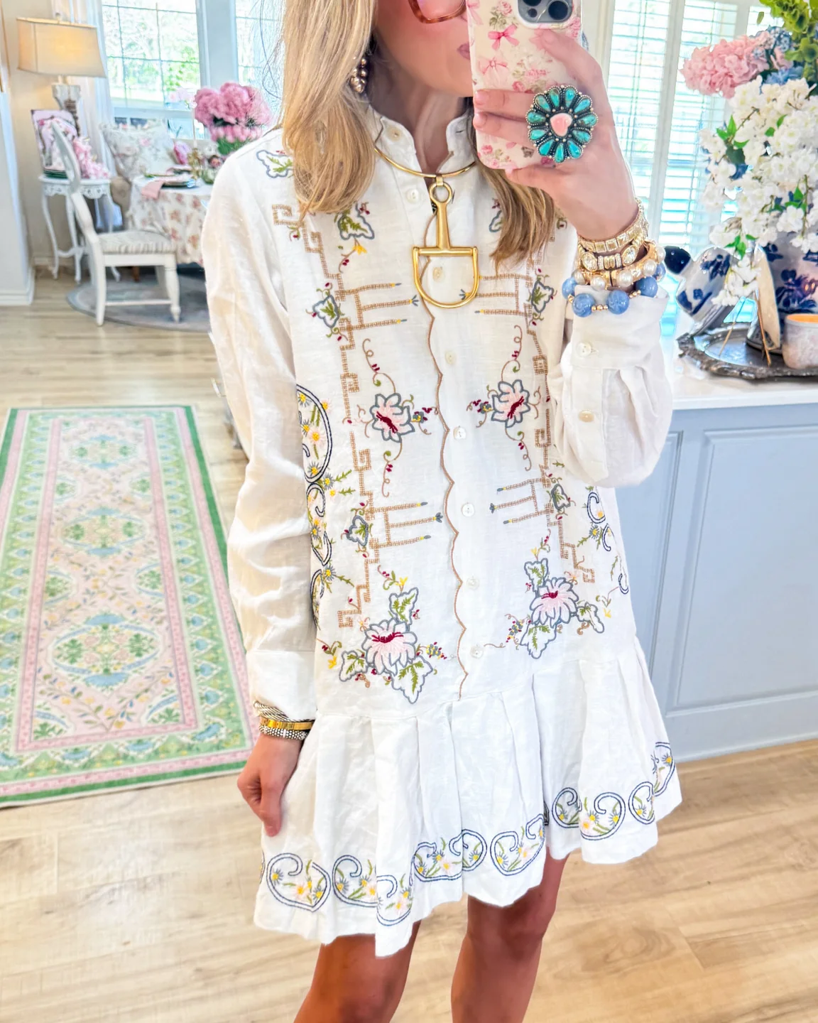 🎁New Arrivals🔥Vintage Button-Up Ruffle Hem Dress