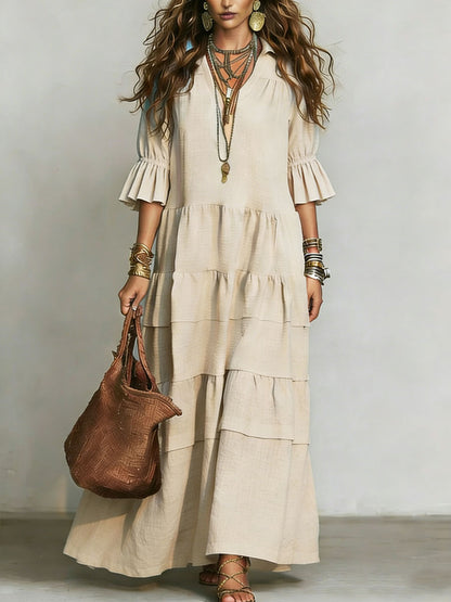 📦📦LAST DAY SAVE 49% ⏰Casual Loose-fitting Linen And Cotton Half Sleeves Dress