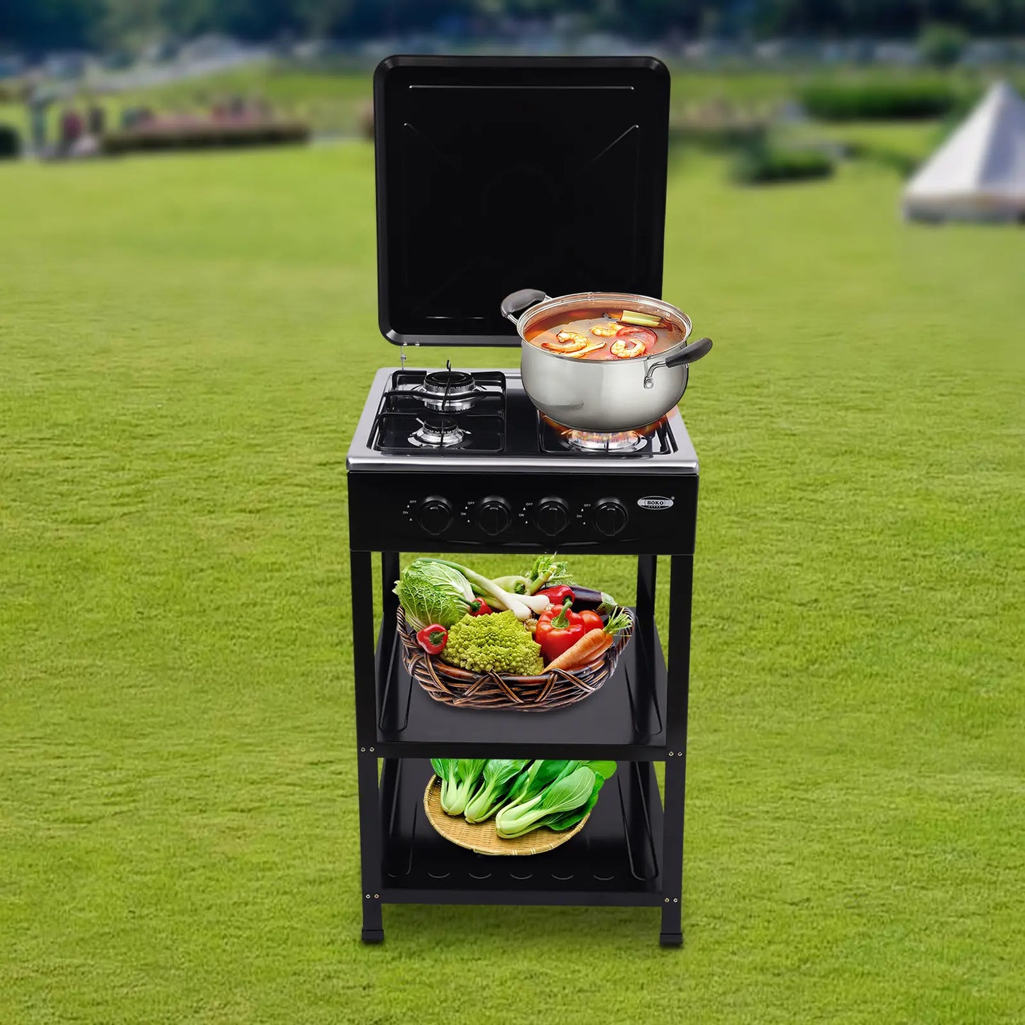 💥Factory Direct Sale💥 4 Burner Portable Gas Stove 🔥 NG/LPG Outdoor Cooktop for Camping & RV