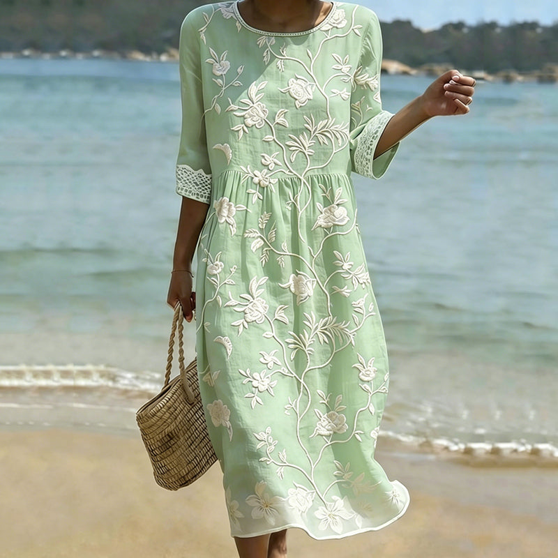 Women's Vintage Bohemian Floral Dress