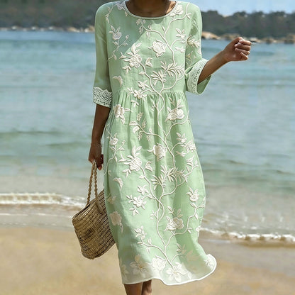 Women's Vintage Bohemian Floral Dress