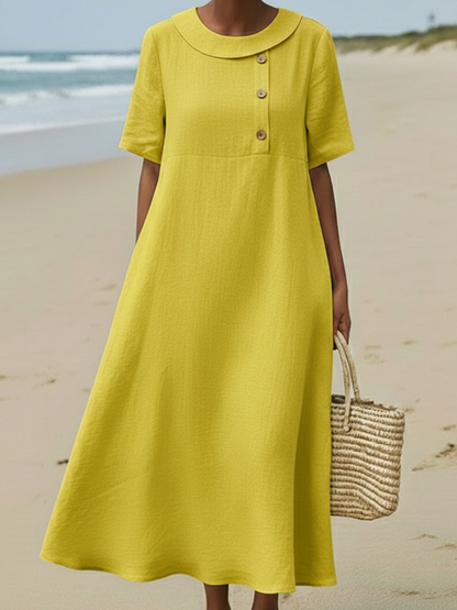 🤩🤩Elegant Cozy Round-neck Loose A-line Dress