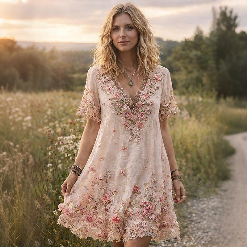 Boho Floral Printed Dress
