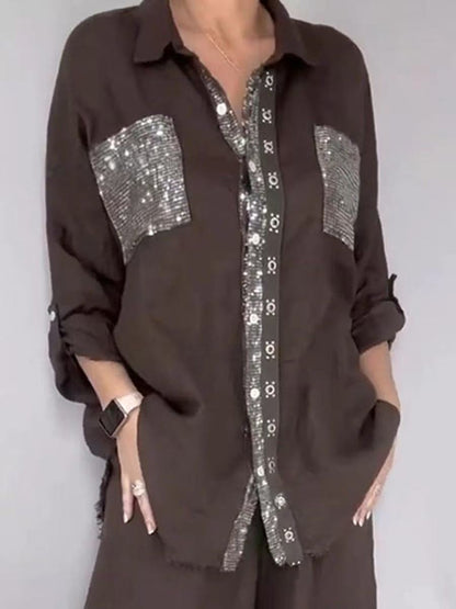🎁New Arrivals🔥Women's Silver-Gray Cotton-Linen Fashionable Casual Set