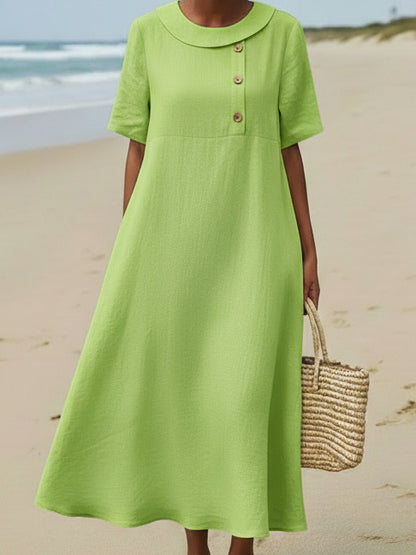 🤩🤩Elegant Cozy Round-neck Loose A-line Dress