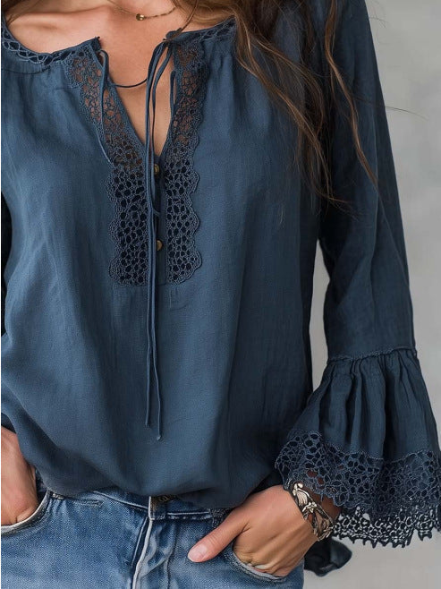 💝💝Women's Retro Lace-collar Cotton-linen Shirt