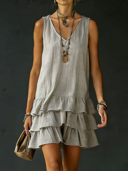 📦📦LAST DAY SAVE 49% ⏰Women's Cotton And Linen Loose-fitting Solid Color Vest Dress