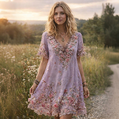 Boho Floral Printed Dress