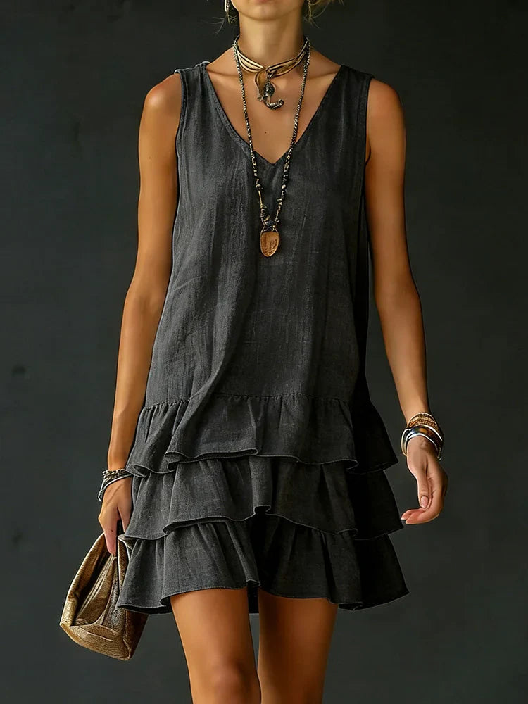 📦📦LAST DAY SAVE 49% ⏰Women's Cotton And Linen Loose-fitting Solid Color Vest Dress