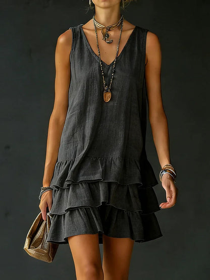 📦📦LAST DAY SAVE 49% ⏰Women's Cotton And Linen Loose-fitting Solid Color Vest Dress