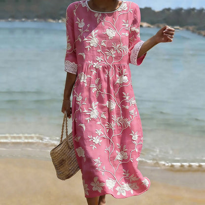 Women's Vintage Bohemian Floral Dress