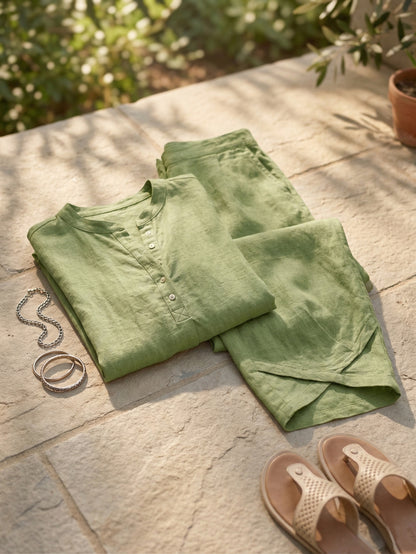 🎁New Arrivals🔥 Cozy Loose-fit Cotton Linen Two-piece Set
