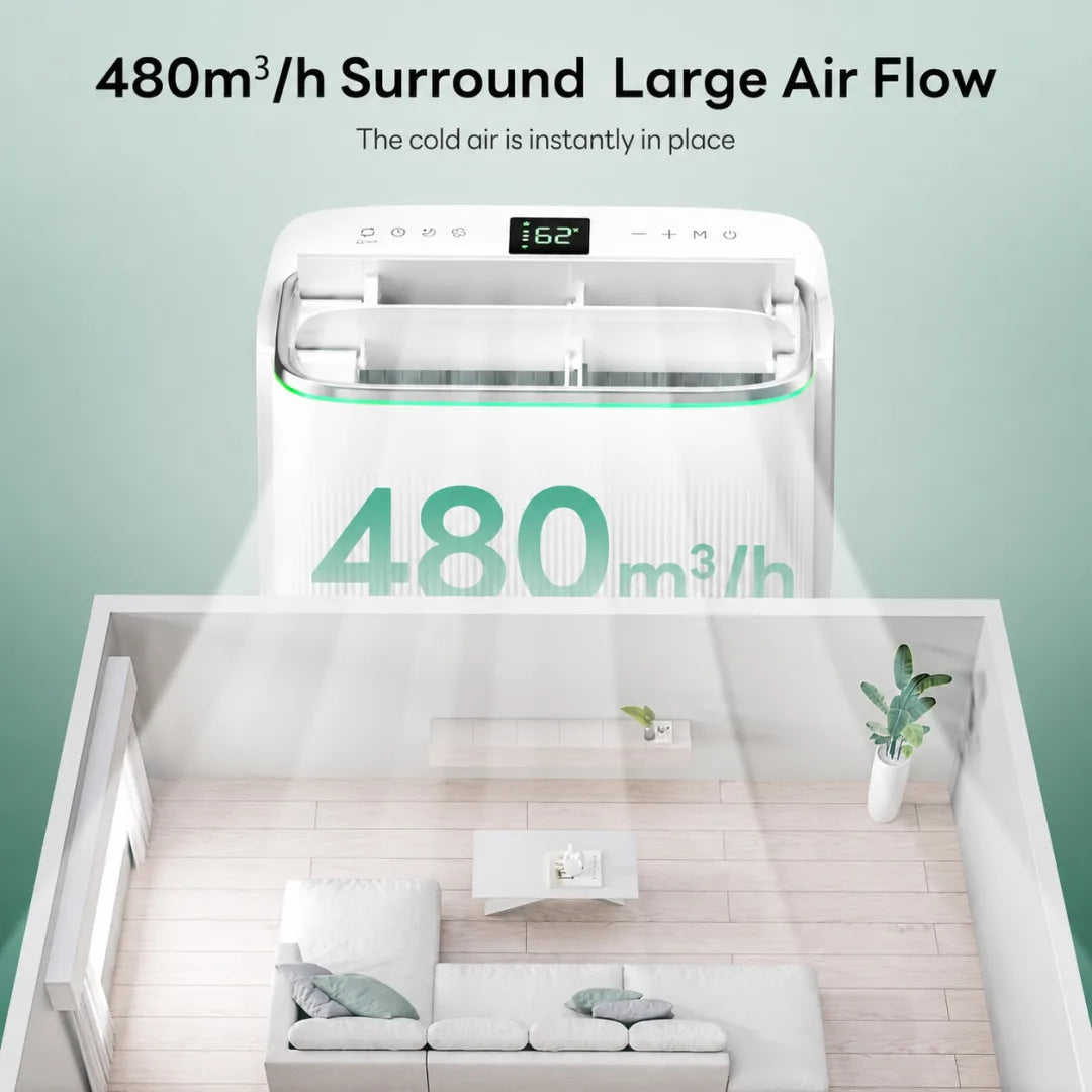 💝💝Clearance Sale🔥14,000 BTU Dual Hose Portable AC – Smart Inverter Cooling for Rooms Up to 500 sq. ft.