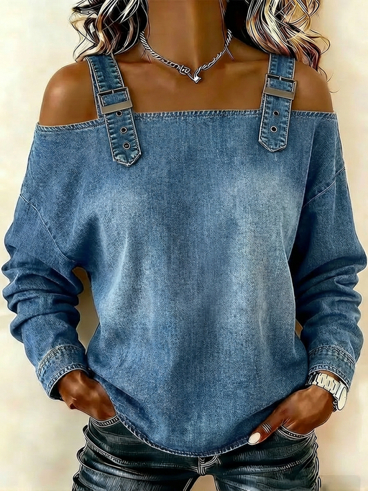 🤩🤩Women's sleeveless denim shirt