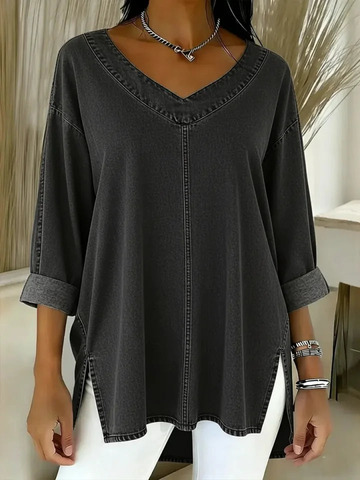 🎁New Arrivals🔥  Women's Casual Washed Denim Cotton Top