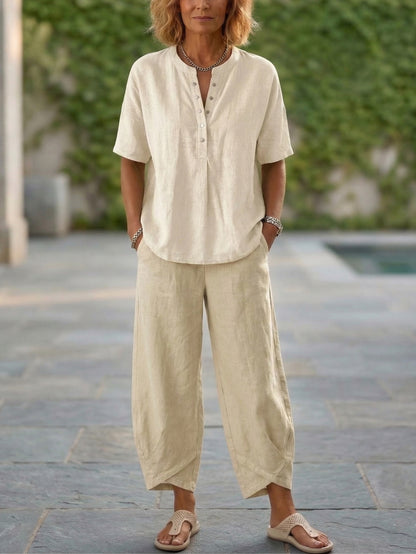 🎁New Arrivals🔥 Cozy Loose-fit Cotton Linen Two-piece Set