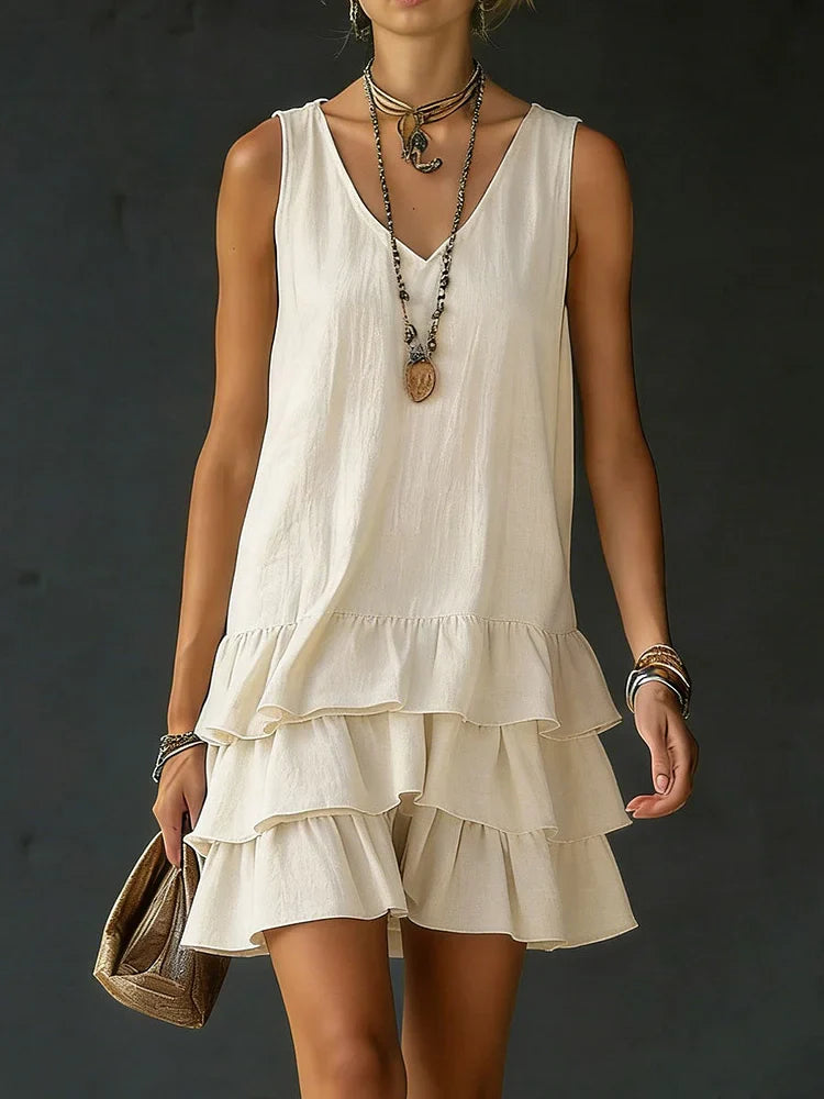 📦📦LAST DAY SAVE 49% ⏰Women's Cotton And Linen Loose-fitting Solid Color Vest Dress