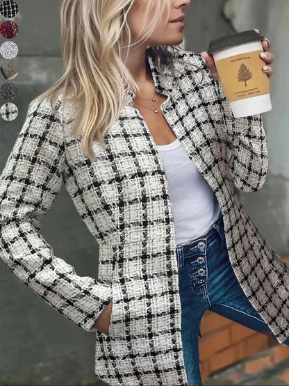 💝💝Women's Basic Solid Color Pocket Long Sleeve Open Front Fitted Coat Fabric, Casual Longline Outerwear for Fall & Winter, Ladies Clothes for Daily Wear, Everyday, Womenswear Clothing for Women