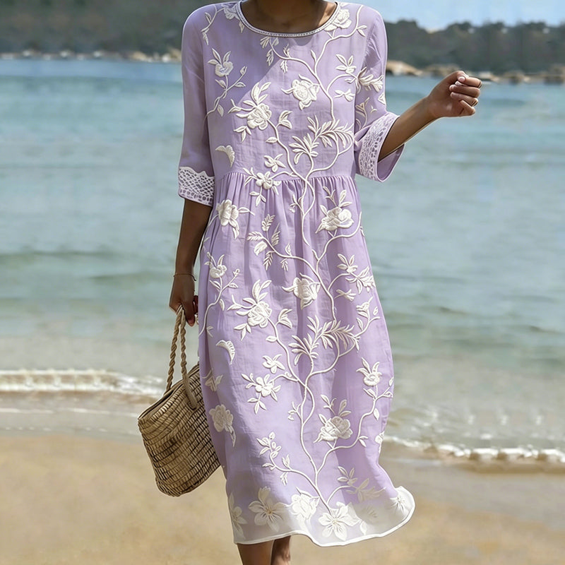 Women's Vintage Bohemian Floral Dress