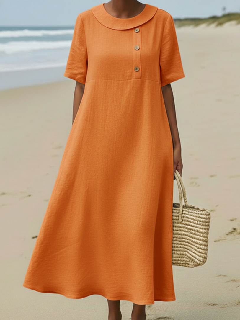 🤩🤩Elegant Cozy Round-neck Loose A-line Dress
