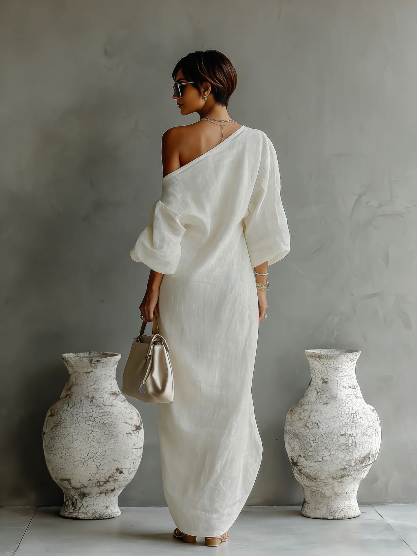 Women's Long-sleeve Sleeveless Dress For Leisure And Vacation