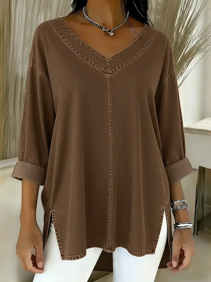 🎁New Arrivals🔥  Women's Casual Washed Denim Cotton Top