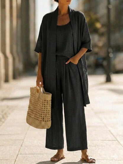 📦📦LAST DAY SAVE 49% ⏰Plus Size Friendly Minimalist Linen-cotton Three-piece Set - Comfortable For Everyday Wear