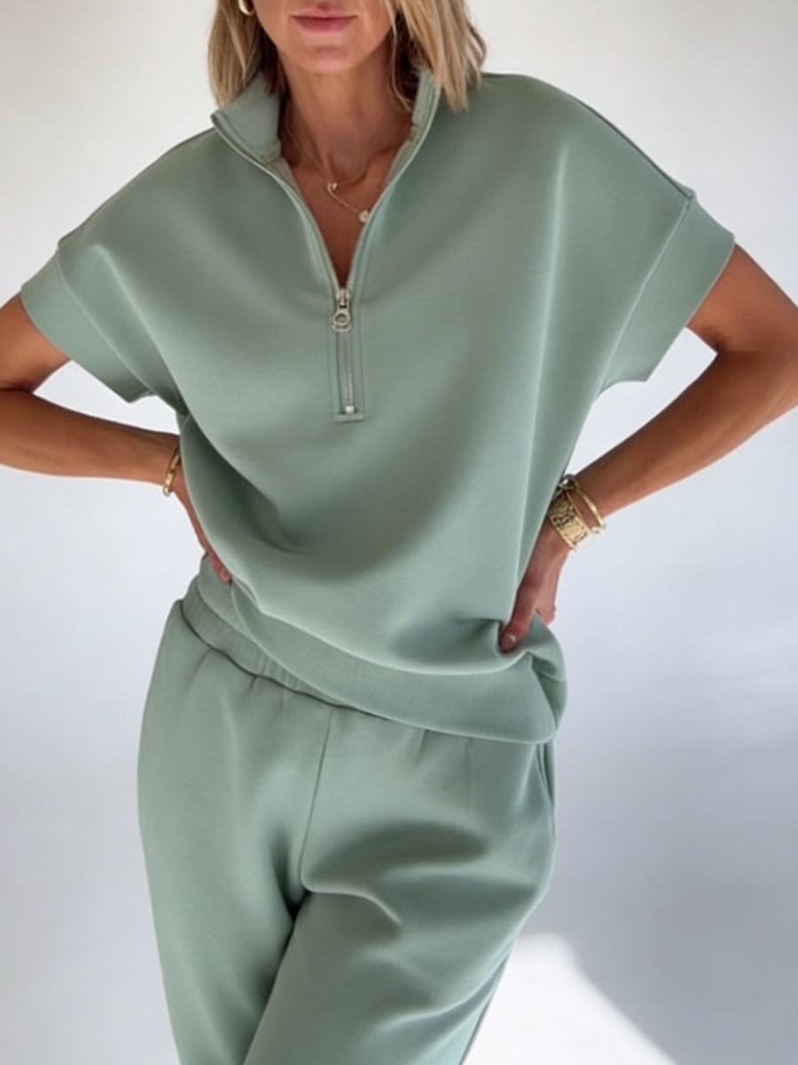 📦📦LAST DAY SAVE 49% ⏰Cozy Travel Stand-collar Zip Sweatshirt & Pants Two-piece Set