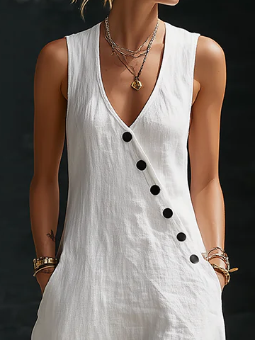 🤩🤩Button-Up Maxi Dress — Comfortable Minimalist Everyday Wear