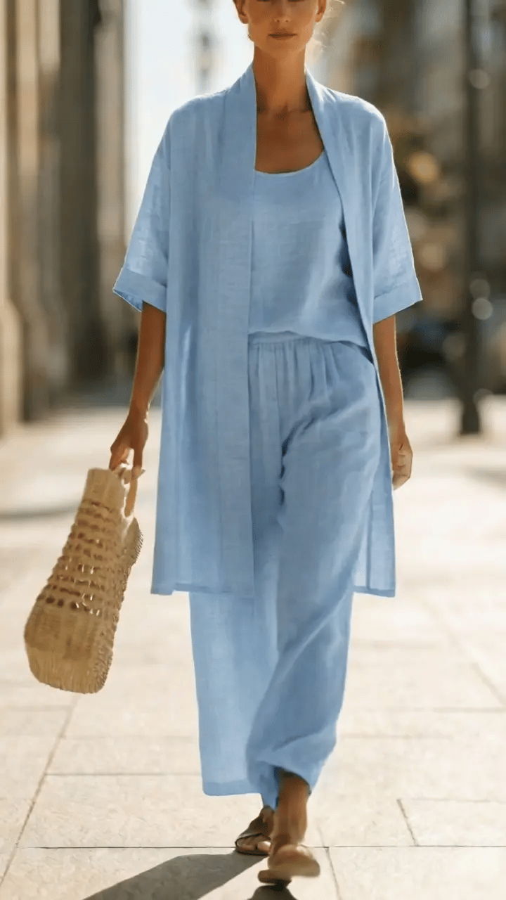 📦📦LAST DAY SAVE 49% ⏰Plus Size Friendly Minimalist Linen-cotton Three-piece Set - Comfortable For Everyday Wear