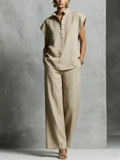 🎁New Arrivals🔥Women's Simple And Comfortable Cotton-linen Set