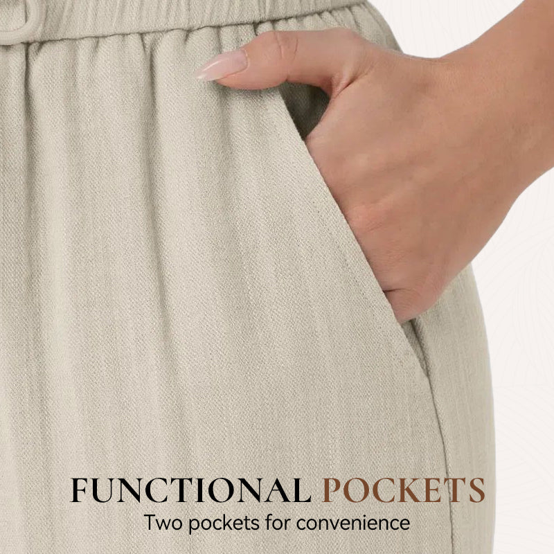 🤩🤩Lightweight Linen Pants Solid Color Drawstring Casual Pants🥰Breathable & Skin-Friendly