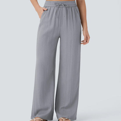 🤩🤩Lightweight Linen Pants Solid Color Drawstring Casual Pants🥰Breathable & Skin-Friendly