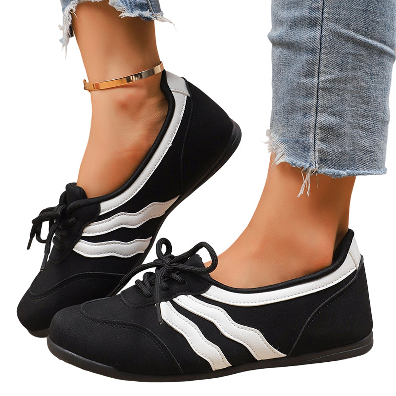 🤩🤩Time-Limited Special⏰Women's Retro Wave Stripe Lace-Up Sneakers