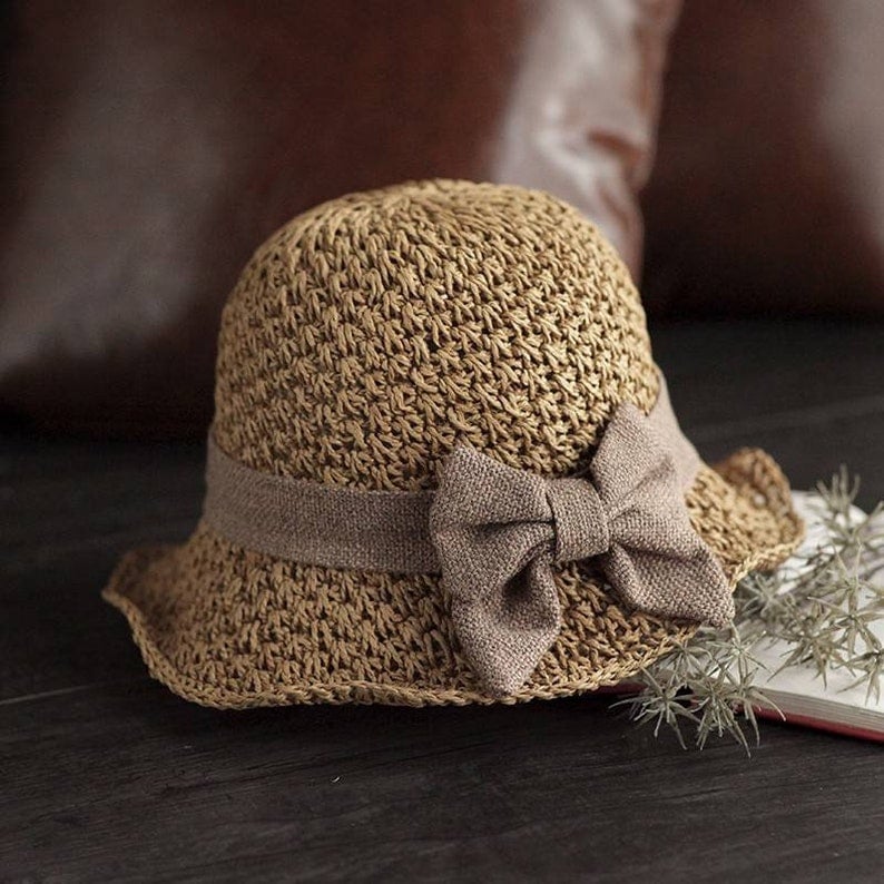🤩🤩Time-Limited Special⏰Straw Hat with Retro Bow – Foldable & Breathable for Summer