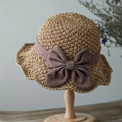 🤩🤩Time-Limited Special⏰Straw Hat with Retro Bow – Foldable & Breathable for Summer