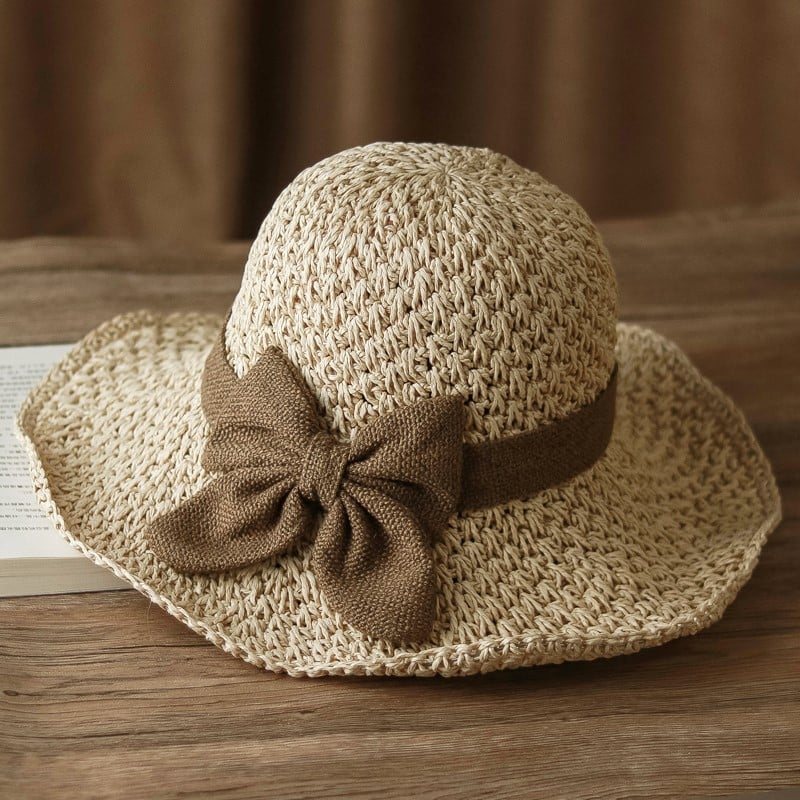 🤩🤩Time-Limited Special⏰Straw Hat with Retro Bow – Foldable & Breathable for Summer